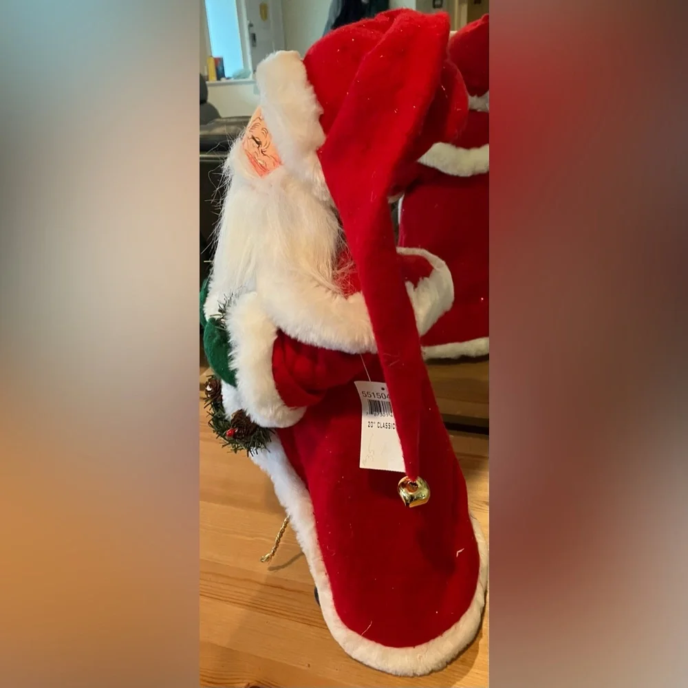 EUC with Tag Annalee 20” Classic Santa with Garland Robe and Cloak #551504 2004